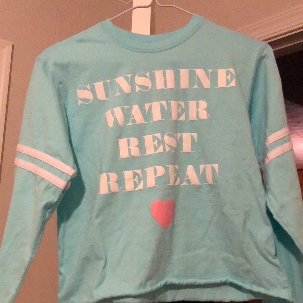 Light Blue Long Sleeved Crop Top